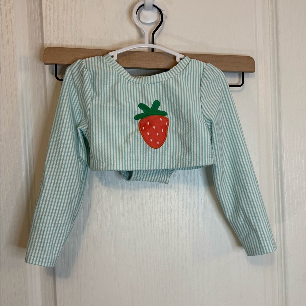 Cat & Jack Aqua Striped Long Sleeve Shirt